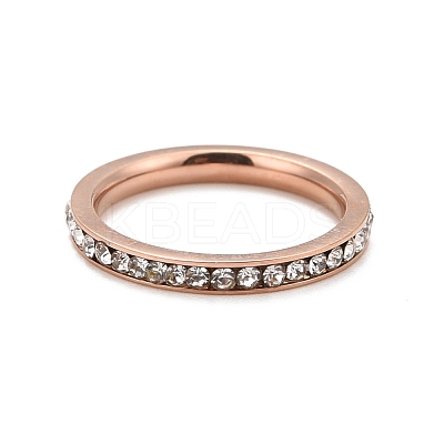 304 Stainless Steel Rhinestone Rings Set STAS-D178-01A-1