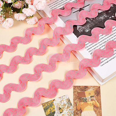 10 Yards Polyester Wavy Fringe Trim Ribbon OCOR-GF0002-49B-1