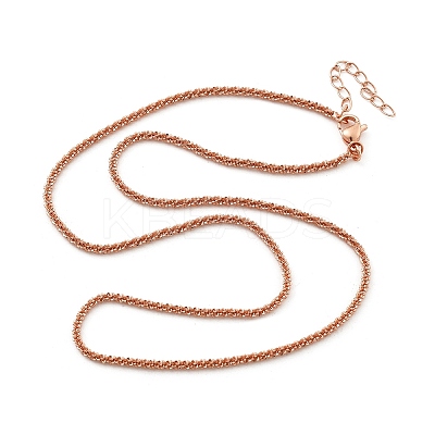 Brass Sterling Silver Chains Necklaces for Women NJEW-D302-25RG-1