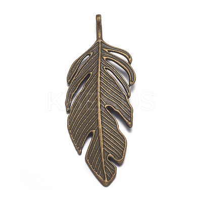 Tibetan Style Alloy Leaf Big Pendants LS-PALLOY-A15448-AB-1