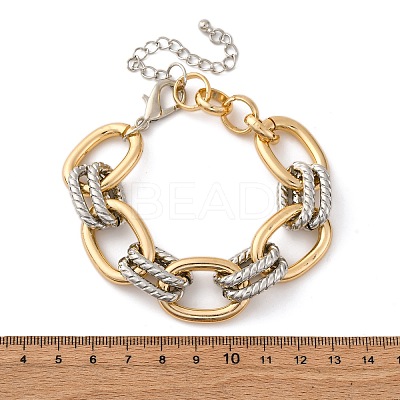 Iron & Alloy & Aluminum Cable Chain Bracelets for Women LS-BJEW-U042-02GP-1