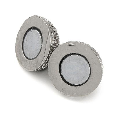 Brass Micro Pave Clear Cubic Zirconia Magnetic Clasps KK-A230-02B-P-1