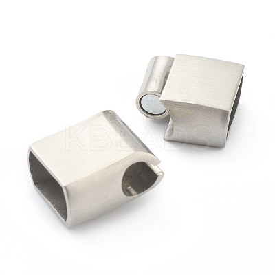Tarnish Resistant 304 Stainless Steel Magnetic Clasps with Glue-in Ends STAS-B017-09P-1