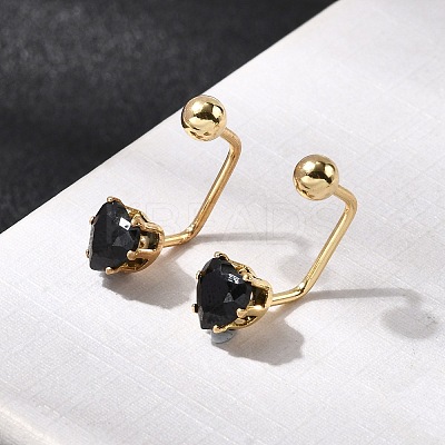 304 Stainless Steel Heart Stud Earrings EJEW-F396-04C-G-1
