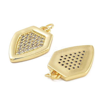 Rack Plating Brass Micro Pave Cubic Zirconia Pendants KK-Z071-47G-1