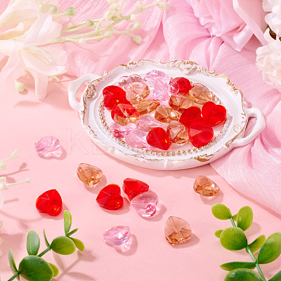 30Pcs 3 Colors Transparent Glass Beads GLAA-TA0003-59-1