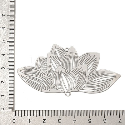 201 Stainless Steel Laser Cut Lotus Flower Links Connector Charms STAS-S147-06-1