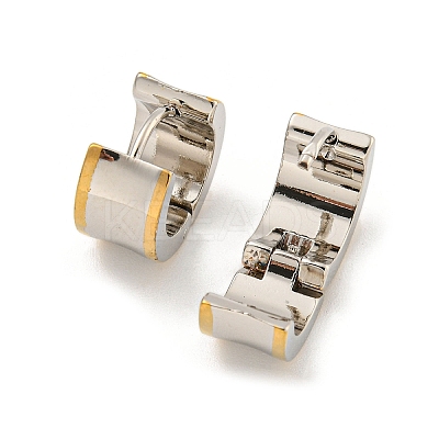 202 Stainless Steel Wide Band Hoop Earring EJEW-H003-05GP-02-1