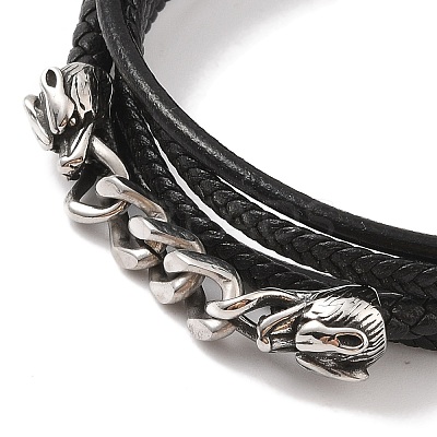 Braided Microfiber Leather Multi-strand Bracelets BJEW-B096-21A-1