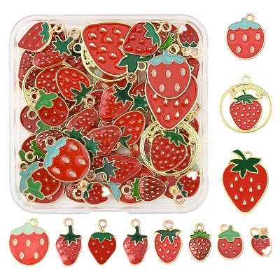 50Pcs 11 Styles Alloy Enamel Pendants ENAM-FS0003-20-1