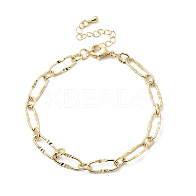 Brass Paperclip Chains Bracelet for Women BJEW-A065-09G-1