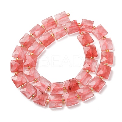 Cherry Quartz Glass Beads Strands G-F839-A29-01-1