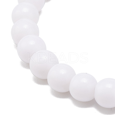 2Pcs 2 Colors Acrylic Round Beaded Stretch Bracelets Set for Kids BJEW-JB08555-02-1