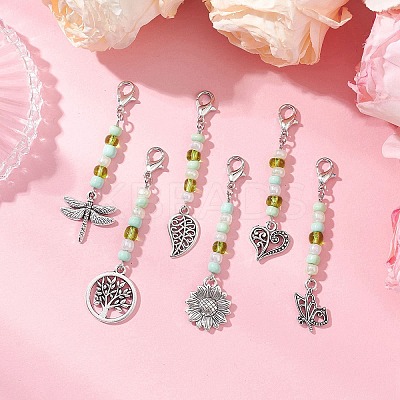 6Pcs Zinc Alloy Pendant Decorations HJEW-JM03159-02-1