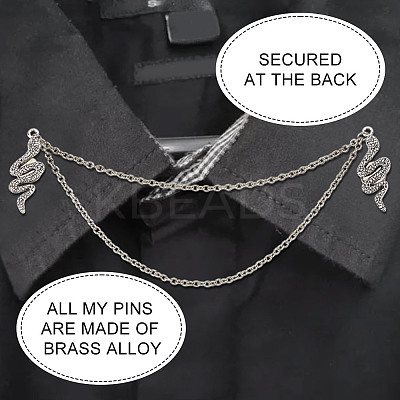 Alloy Charm Hanging Chains Collar Pins Tie Clips AJEW-GO00024-1