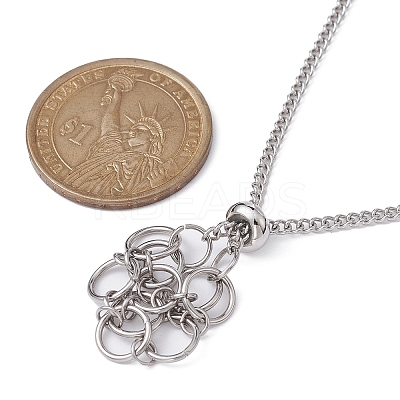 Tarnish Resistant 304 Stainless Steel Macrame Pouch Empty Stone Holder for Pendant Necklaces Making NJEW-JN04416-1