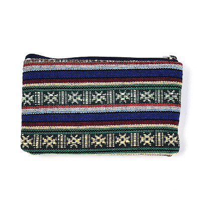 Bohemian Style Stripe Pattern Cotton Cloth Wallets AJEW-N003-04-1