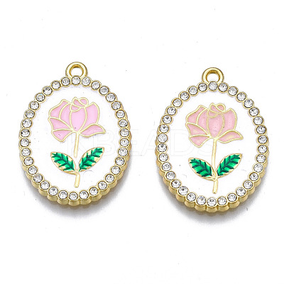 Rack Plating Alloy Enamel Pendants PALLOY-S132-337E-1