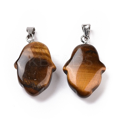 Natural Tiger Eye Pendants G-B041-03P-04-1
