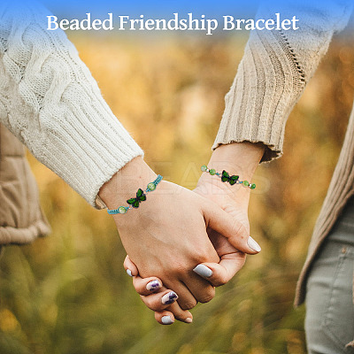 Adjustable Nylon Braided Bead Bracelets BJEW-TA00488-1