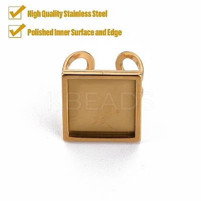 201 Stainless Steel Cuff Pad Ring Settings STAS-S080-041D-G-1