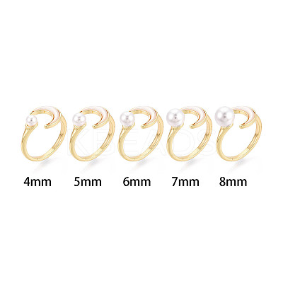 Moon Brass Shell Cuff Rings Setting KK-T079-23G-1