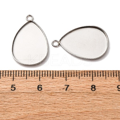 304 Stainless Steel Pendant Cabochon Settings STAS-D379-08B-P-1