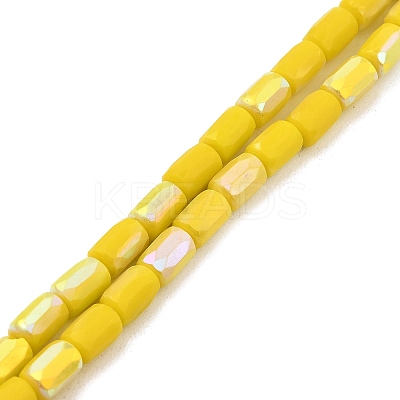 Frosted Imitation Jade Glass Beads Strands GLAA-P058-07A-1