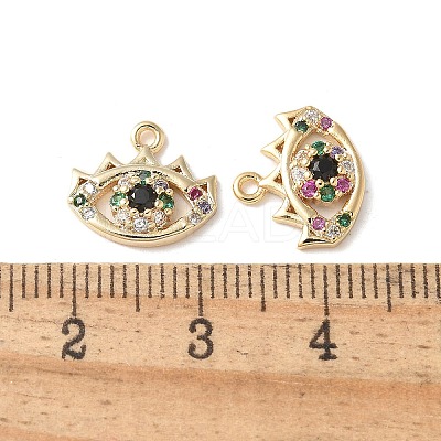 Brass Micro Pave Clear Cubic Zirconia Pendants KK-Q031-47G-07-1
