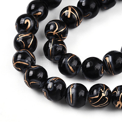 Baking Paint Glass Beads X1-DGLA-N010-10mm-10-1