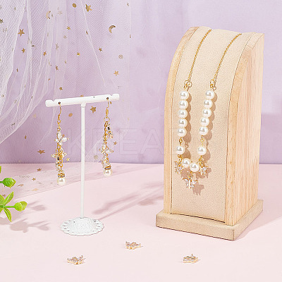 12Pcs 2 Styles Brass with Clear Cubic Zirconia Charms KK-BC0012-52-1