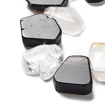 Natural Smoky Quartz and Crystal Quartz Beads Strands G-P528-K04-01-1