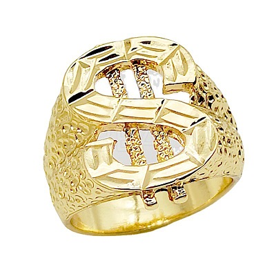 Dollar Sign Zinc Alloy Finger Rings for Men FS-WG78023-04-1