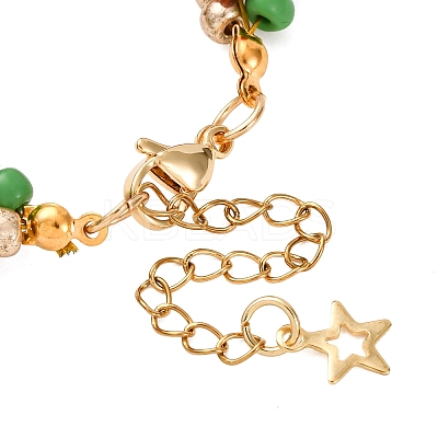 Christmas Alloy Enamel Charm Bracelets BJEW-JB12482-01-1