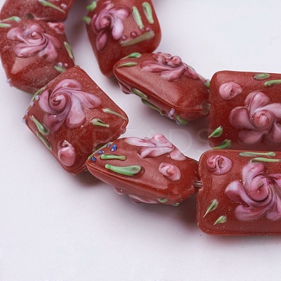 Handmade Bumpy Lampwork Beads Strands LAMP-K027-07-1