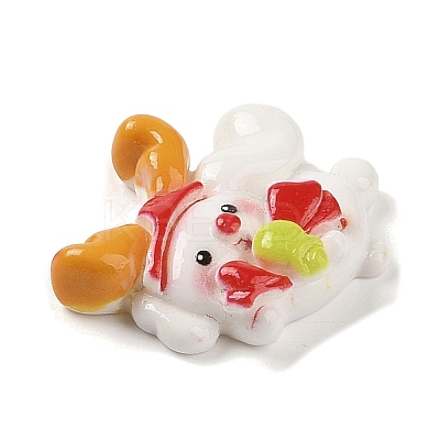 Christmas Rabbit Theme Opaque Resin Decoden Cabochons LS-RESI-S397-01B-1