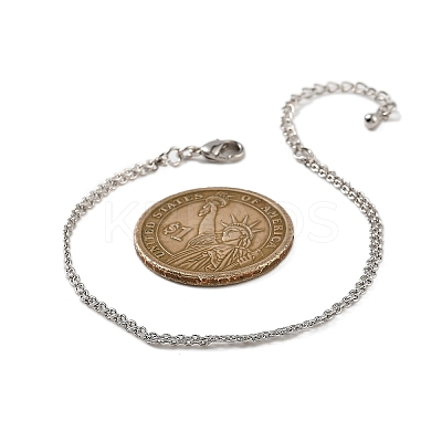 Brass Rope Chain Bracelets for Women BJEW-G735-08P-1