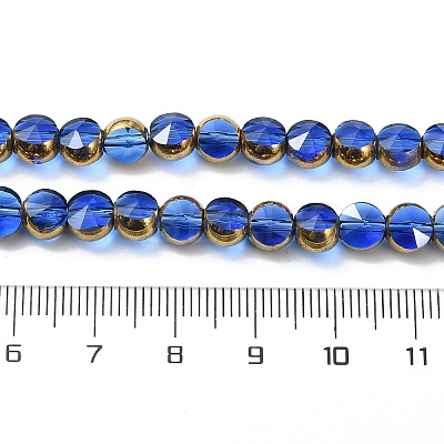 Half Plated Electroplate Transparent Glass Beads Strands EGLA-E060-02A-HP08-1