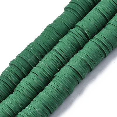 Flat Round Handmade Polymer Clay Beads CLAY-R067-10mm-46-1