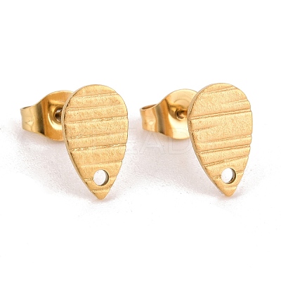 Ion Plating(IP) 304 Stainless Steel Stud Earring Findings STAS-O119-27G-1