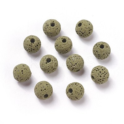 Unwaxed Natural Lava Rock Beads X-G-F325-8mm-A11-1