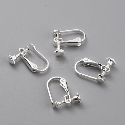 Brass Clip-on Earring Findings KK-Z007-23S-1