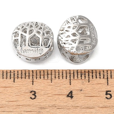 Rack Plating Alloy European Beads PALLOY-S189-08P-1