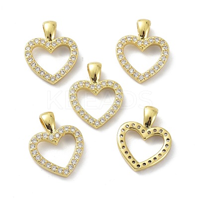 Brass Cubic Zirconia Pendants KK-B047-41G-1