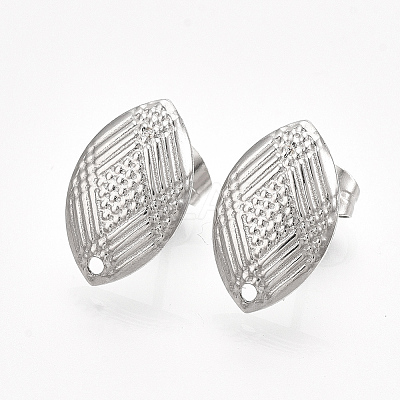 Non-Tarnish 304 Stainless Steel Stud Earring Findings LS-STAS-S079-70B-1