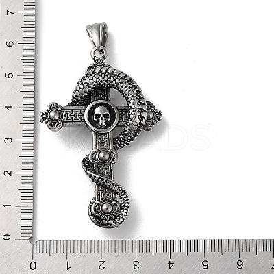 304 Stainless Steel Big Pendants STAS-L223-10AS-1