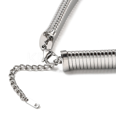 Non-Tarnish 304 Stainless Steel Flat Snake Chain Necklaces for Women NJEW-U049-01P-02-1
