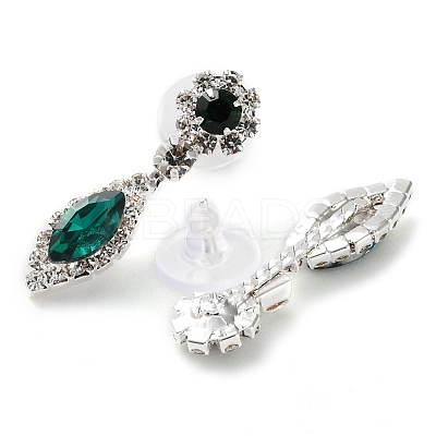 Horse Eye Alloy Rhinestone Necklaces & Stud Earring Sets for Women SJEW-U001-01P-06-1