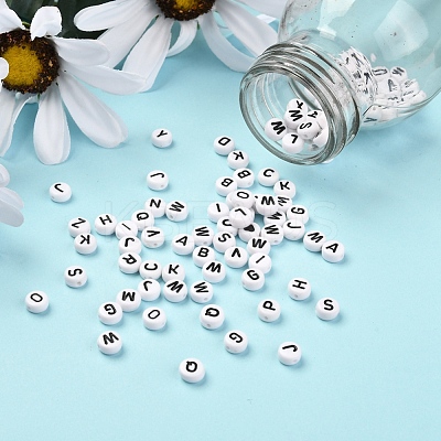 1200Pcs 27 Style White Acrylic Beads FIND-YW0001-15-1