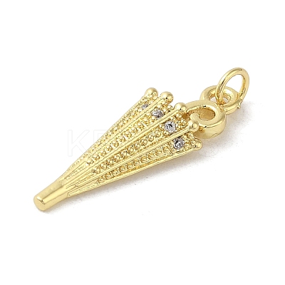 Rack Plating Brass Micro Pave Cubic Zirconia Pendants KK-C052-25G-1